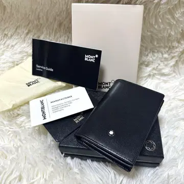 미사용 새상품 박스 포함 수납 가방 포함 몽블랑 가죽 카드 케이스 블랙