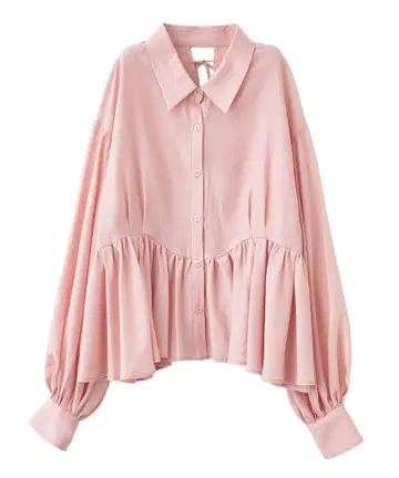 [ 택 포함 새상품 ] 이번 시즌 신상 개더 페플럼 셔츠 핑크