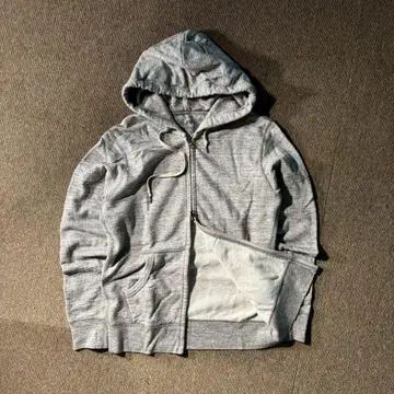 유니클로 더블 지퍼 후드티 그레이 M