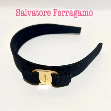 Salvatore Ferragamo 바라 리본 머리띠 블랙