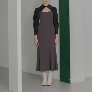 La lune 라류운 빅칼라 셔츠 머메이드 원피스