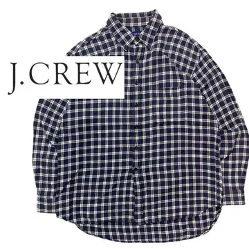 90's J.CREW L/S BD 체크 셔츠 플란넬 셔츠 M