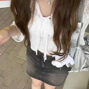 데님 미니 스커트