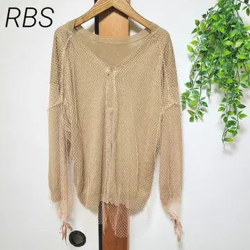 RBS 레이빔즈 메쉬 레이어 크루넥 니트