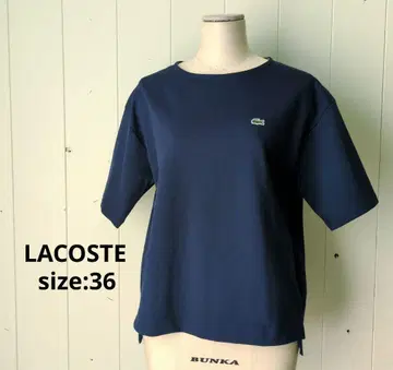 라코스테 LACOSTE 5부 소매 T셔츠 네이비 여성용 36