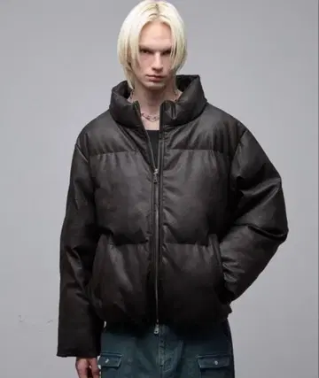 루즈 다운 자켓 빈티지 페이드 숏 패딩 자켓