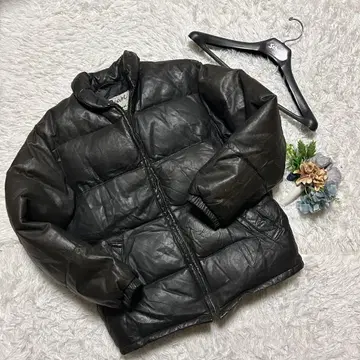 SCHOTT 샷 가죽 다운 자켓 남성용 38 블랙