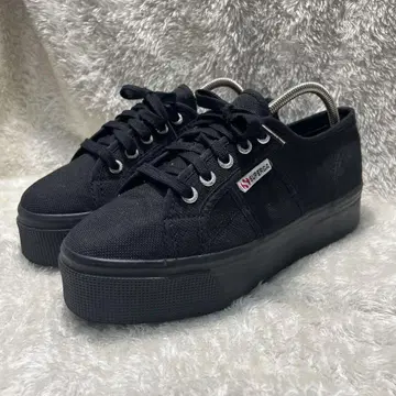 SUPERGA 통굽 스웨이드 스니커즈 캠퍼스 블랙 24.5cm 38
