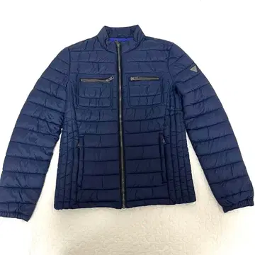 미사용 남성용 GUESS 네이비 라이트 다운