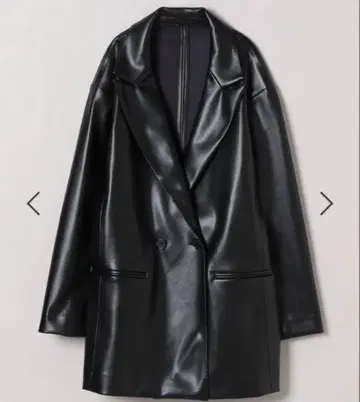 JEANASIS BOXY 테일러드 가죽 자켓 지나시스 코트 블랙