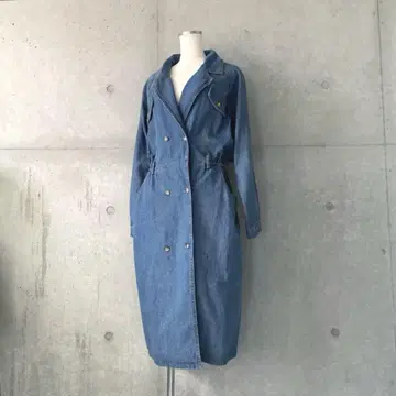하자품 택 포함 새상품 코쿤 데님 트렌치코트 M