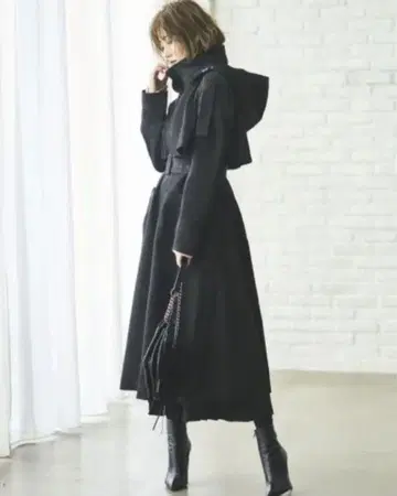 ruirue boutique 2way 후드 롱 트렌치코트 XL