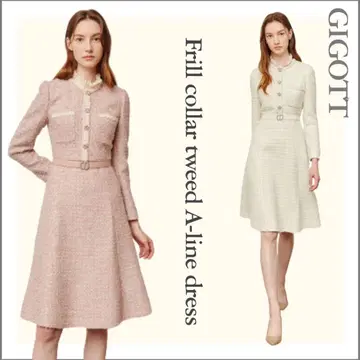 JIGOTT 아이보리 트위드 원피스