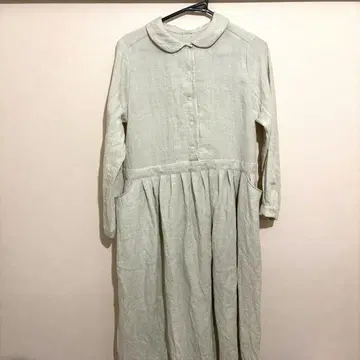 새상품 하리시goto fuku 둥근 카라 원피스 린넨 원피스