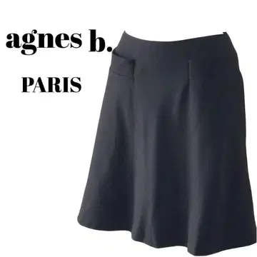 [agnes b. PARIS] 울 100% 플레어 스커트 (M) 블랙