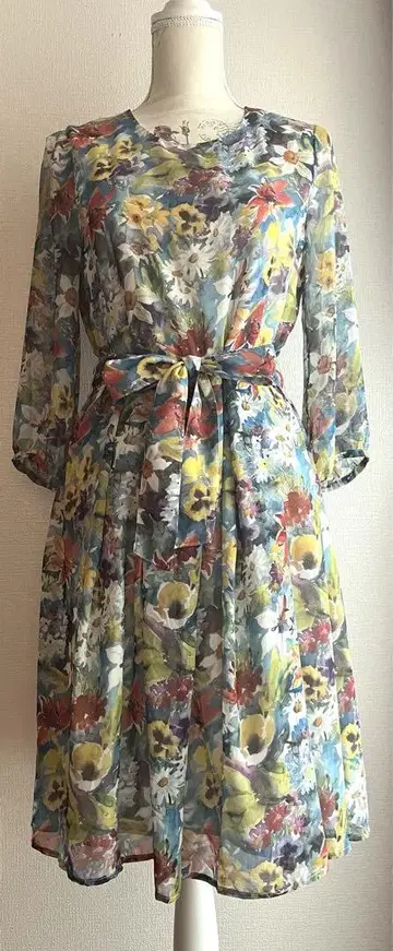 Otto collection 원피스 꽃무늬 수채화풍 13호 A라인