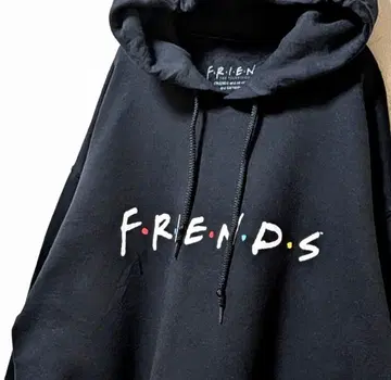 프렌즈 F.R.I.E.N.D.S 후드 맨투맨 블랙 L 구제 의류