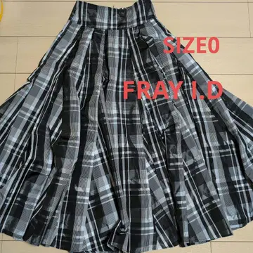 프레이 아이디 블랙 계열 체크 플레어 롱 스커트 SIZE 0