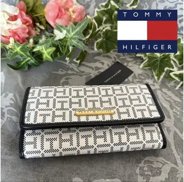새상품 타미힐피거 TOMMY HILFIGER 장지갑 화이트 x 네이비