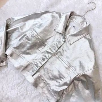 인기 완판 sheller 실버 데님 크롭 자켓 오샤레 레어