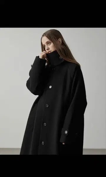 [ CLEL ] 테크 멜톤 스텐카라 코트 블랙/M