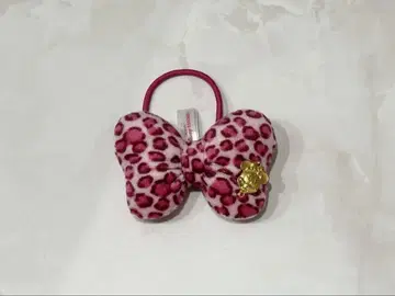 미니 머리끈 레오파드 무늬 핑크
