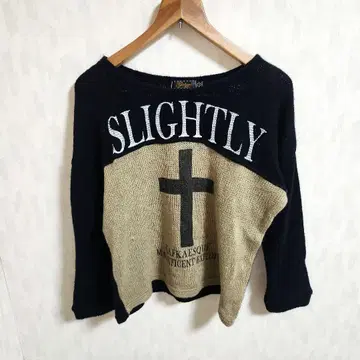 [ Y2K ] 펑크 락 Slightly 오프숄더 니트 L