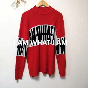 I AM WHAT I AM AAA 아타에 신지로 니트 상의 로고 멋짐