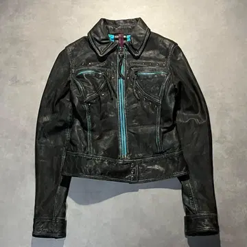 00s archive western leather jacket y2k