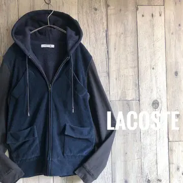 LACOSTE 라코스테 코듀로이 절개 풀 집업 후드티 후디