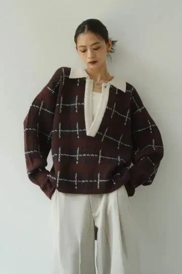 크누스 스머프 빈티지 라거 니트 보르도