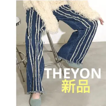 새상품 THE YON 프린지 디자인 데님 팬츠 2024년제 S