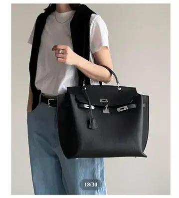 JISTORY 스퀘어 벨트 핸들 백 / 블랙
