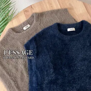 [ 2024AW ] L'ESSAGE 페더얀 베스트 퍼 니트 네이비