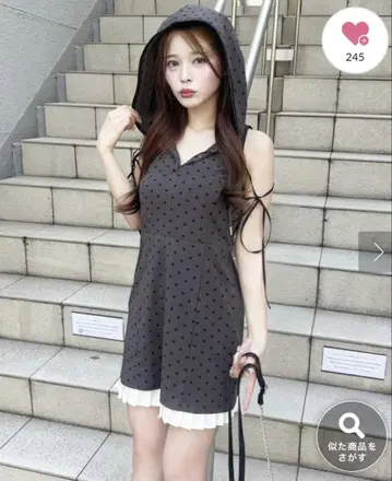 [ Nono 기획 ] 후드 부착 아메스리 미니 원피스 차콜 그레이