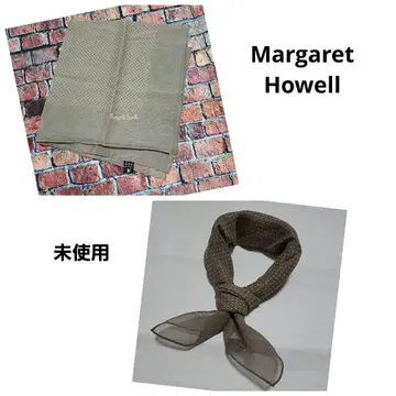 MARGARET HOWEL 실크 조젯 스카프 도트 패턴