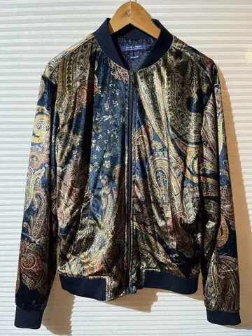 ZARA MAN 페이즐리 무늬 점퍼 자켓 올 패턴 L