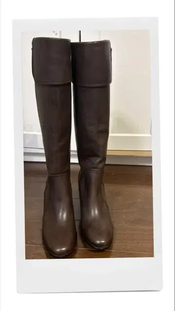 LODI 23cm 롱 가죽 부츠 브라운 힐 7cm