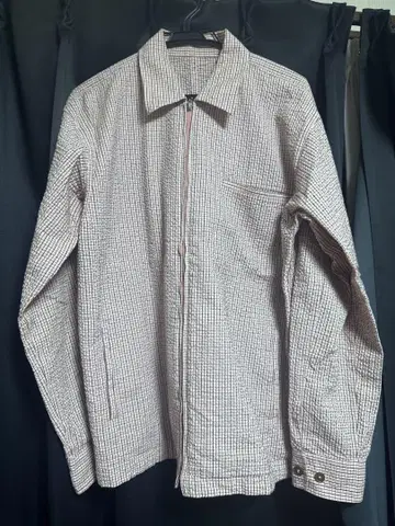 USED 체크 무늬 풀 집업 셔츠