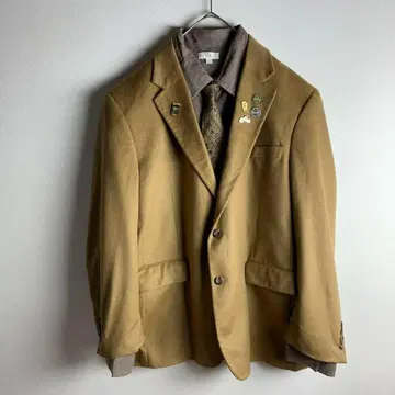 코디 세트 자켓 캐시미어 100% 브라운 계열 핀즈 캐주얼 구제 의류