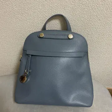 새상품급 FURLA 훌라 파이퍼 백팩 가죽 그레이 블루 백팩