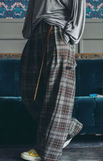 니코앤드 MODENORMCORE 2턱 페인터 체크 팬츠 L 미사용 새상품