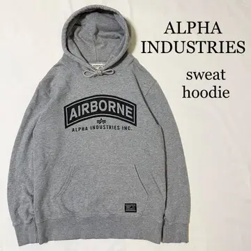 ALPHA INDUSTRIES 맨투맨 후드티 AIRBORNE 그레이