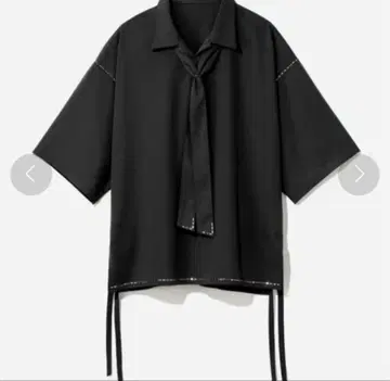 HARE 실버 파츠 스키퍼 보타이 셔츠 블랙