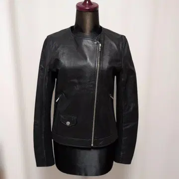 [ 새상품급 ] 블랙 가죽 [ 양가죽 ] 더블 라이더 자켓