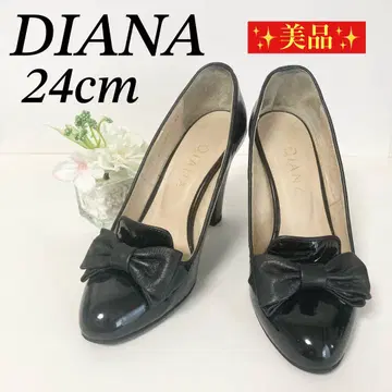 새상품급 DIANA 다이애나 펌프스 에나멜 블랙 24cm
