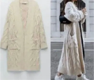 자라 케이블 니트 롱 가디건