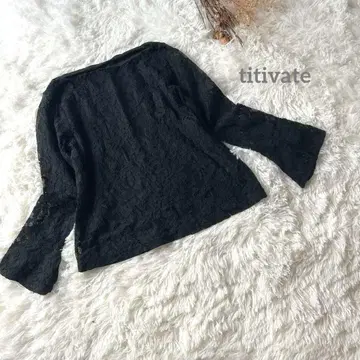 티티베이트 긴팔 상의 레이스 꽃 가을 시스루 플레어 고급 경사