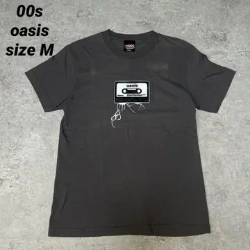 00s oasis 카세트 테이프 그래픽 T셔츠 차콜 그레이 M