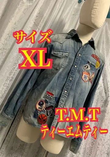 TMT 엠에이 긴팔 데님 셔츠 데미지 리페어 가공 XL 사이즈